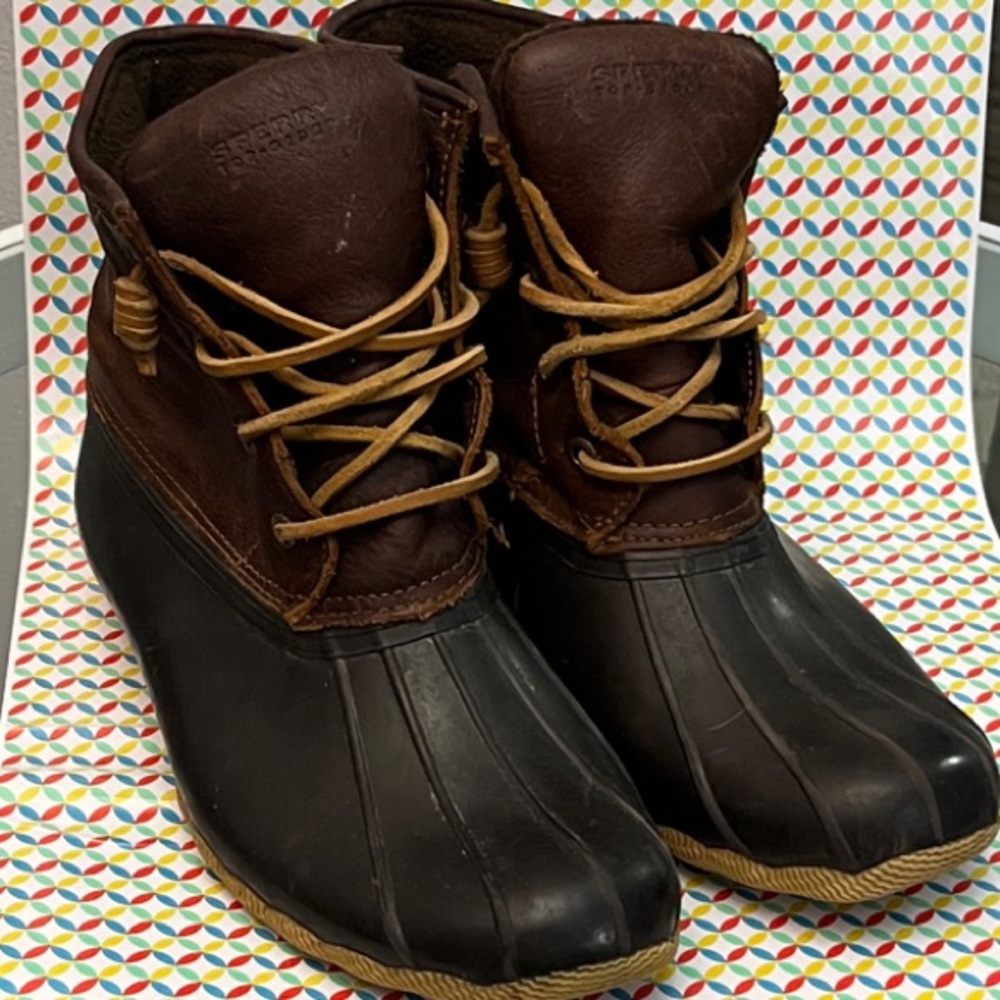 Sperry Brown and Black Duck Boots